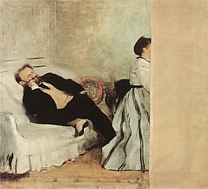 Monsieur and Madame Edouard Manet, c1868 - Edgar Degas reproduction oil painting