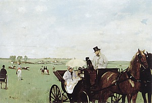 Carriage at the Races in the Countryside, 1869 - Edgar Degas reproduction oil painting