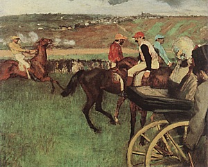 At the Races, Amateur Jockeys, 1876-87 - Edgar Degas reproduction oil painting