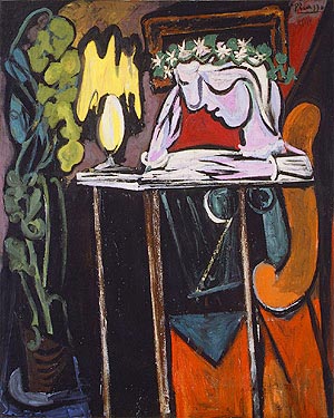 Girl Reading at a Table 1934 - Pablo Picasso reproduction oil painting