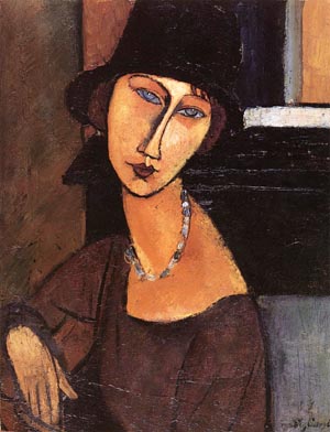 Jeanne Ha Cloche 1917 - Amedeo Modigliani reproduction oil painting