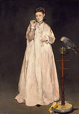 Woman with a Parrot 1866 - Edouard Manet reproduction oil painting