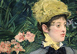 In the Conservatory Detail 1879 - Edouard Manet reproduction oil painting