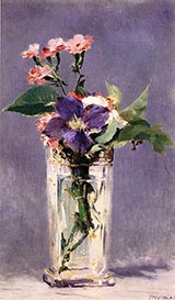 Pinks and Clematis in a Crystal Vase 1882 - Edouard Manet