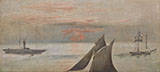 Boats at Sea Sunset c1872 - Edouard Manet