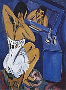 Toilette; Woman in front of a Mirror, 1913/1920 - Ernst Kirchner reproduction oil painting