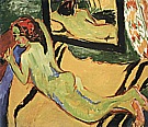 Reclining Nude with Pipe, 1909/10 - Ernst Kirchner reproduction oil painting