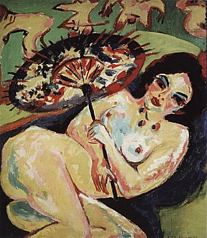 Girl under a Japanese Parasol, 1909 - Ernst Kirchner reproduction oil painting