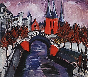 Red Elisabeth Embankment, Berlin, 1912 - Ernst Kirchner reproduction oil painting