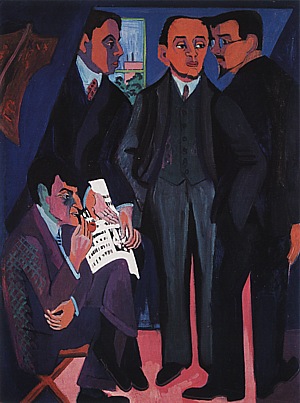 An Artist'Group: Otto Mueller, Kirchner, Heckel, Schmidt-Rottluff, 1926/27 - Ernst Kirchner reproduction oil painting