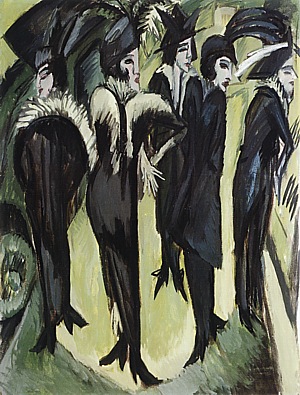 Five Woman in the Street, 1913 - Ernst Kirchner reproduction oil painting