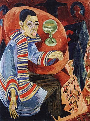 The Drinker; Self-Portrait, 1914/15 - Ernst Kirchner reproduction oil painting