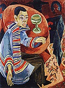 The Drinker; Self-Portrait, 1914/15 - Ernst Kirchner reproduction oil painting