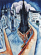 The Red Tower in Halle, 1915 - Ernst Kirchner reproduction oil painting