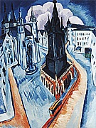 The Red Tower in Halle, 1915 - Ernst Kirchner