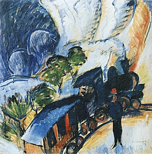 Konigstein Railway Station, 1917 - Ernst Kirchner reproduction oil painting