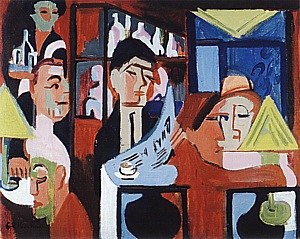 Cafe in Davos, 1928 - Ernst Kirchner reproduction oil painting