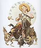 Boy Playing Flute Surrounded by Animals, 1927 - Fred Scraggs reproduction oil painting