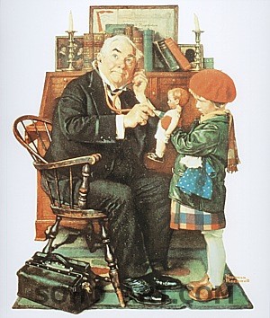 Doctor and Doll, 1929 - Fred Scraggs reproduction oil painting
