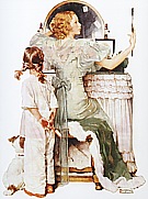 Woman at Vanity (Girl Getting Ready for Date), 1933 - Fred Scraggs reproduction oil painting