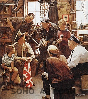 Homecoming Marine, 1945 - Fred Scraggs reproduction oil painting