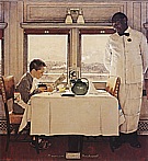 Boy in Dining Car, 1946 - Fred Scraggs reproduction oil painting
