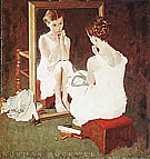 Girl at Mirror, 1954 - Fred Scraggs reproduction oil painting
