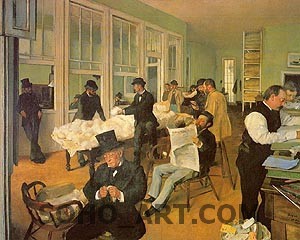 The Cotton Exchange in New Orleans 1873 - Edgar Degas reproduction oil painting