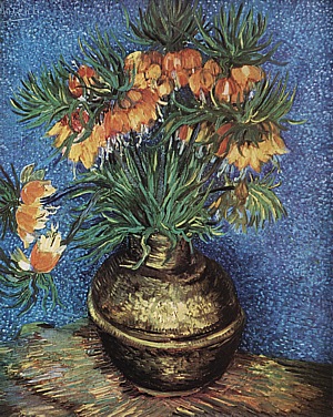 Flowers (Fritillaries) in a Copper Vase, 1887 - Vincent van Gogh reproduction oil painting