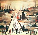 The Canal Bridge - L-S-Lowry reproduction oil painting