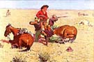 Caught in the Circle - Frederic Remington