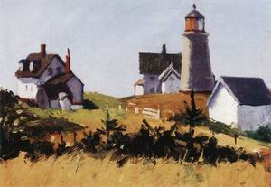 Monhegan Lighthouse, 1916-1919 - Edward Hopper reproduction oil painting