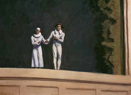 Two Comedians, 1966 - Edward Hopper reproduction oil painting