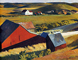 Cobb's Barn And Distant Houses c1933 - Edward Hopper reproduction oil painting