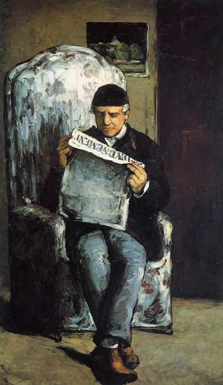 Louis Auguste Cezanne, the Artist's Father, Reading L'Evenement, 1866 - Paul Cezanne reproduction oil painting