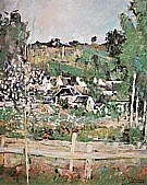 View of Auvers-sur-Oise-The Fence, 1873 - Paul Cezanne