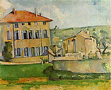 House and Farm at Jas de Bouffan - Paul Cezanne reproduction oil painting