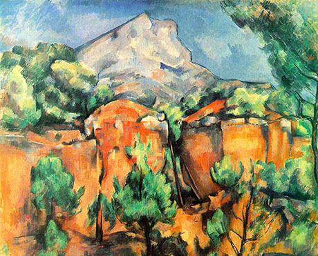 Mont Sainte-Victoire Seen from Bibemus Quarry - Paul Cezanne reproduction oil painting