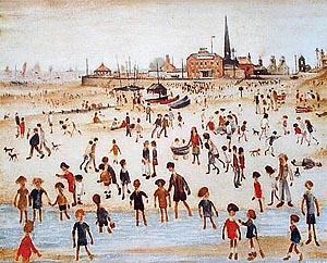 At the Seaside 1946 - L-S-Lowry reproduction oil painting