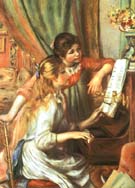 Two Girls at the Piano 1892 - Pierre Auguste Renoir reproduction oil painting