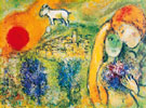 Lovers of Vence Les Amoureaux de Vence - Marc Chagall reproduction oil painting