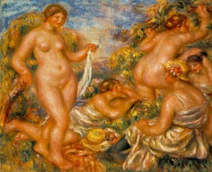 Bathers (Les baigneuses) 1918 - Pierre Auguste Renoir reproduction oil painting