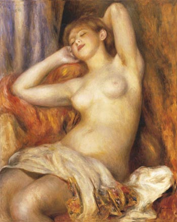 Sleeping Bather 1897 (Sleeping Woman) - Pierre Auguste Renoir reproduction oil painting