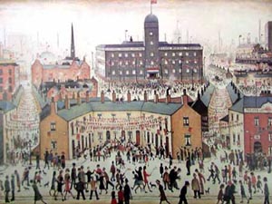 V E DAY - L-S-Lowry reproduction oil painting