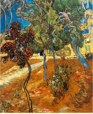 Trees in the Asylum Garden 1889 - Vincent van Gogh reproduction oil painting