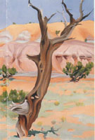 Cedar Tree with Lavender Hills, 1937 - Georgia O'Keeffe reproduction oil painting