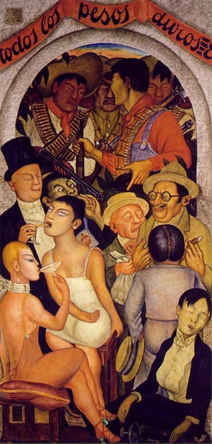 Night of the Rich1923-28 - Diego Rivera reproduction oil painting