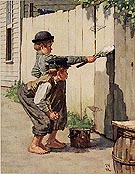 Whitewashing the Fence - Fred Scraggs reproduction oil painting