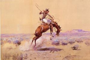 Bad One 1912 - Charles M Russell reproduction oil painting