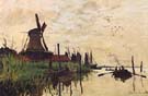Windmill at Zaandam 1871 - Claude Monet reproduction oil painting